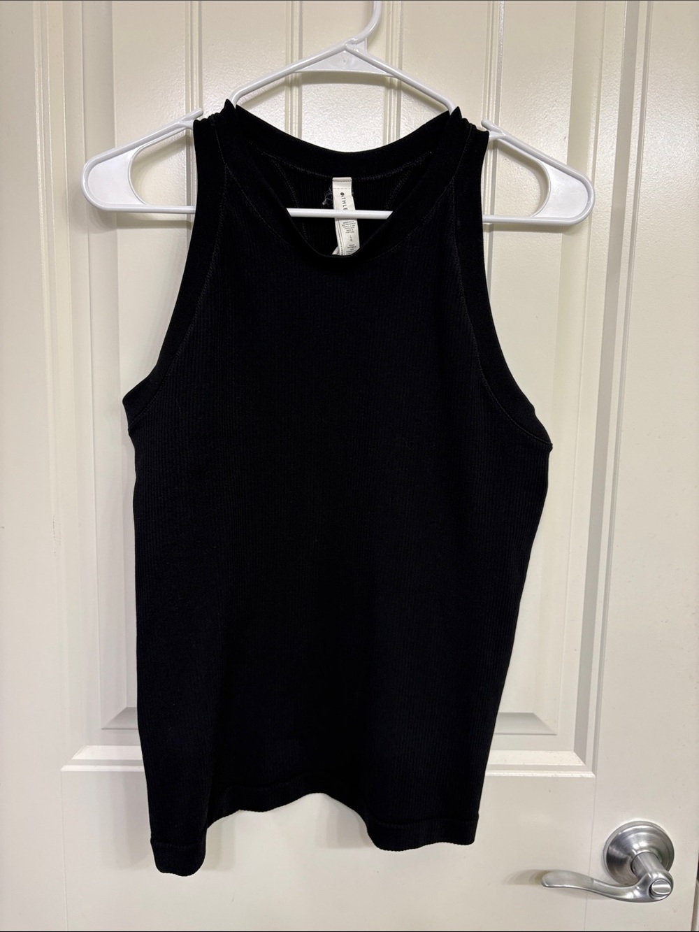 Athleta Black Ribbed Renew Racerback Tank